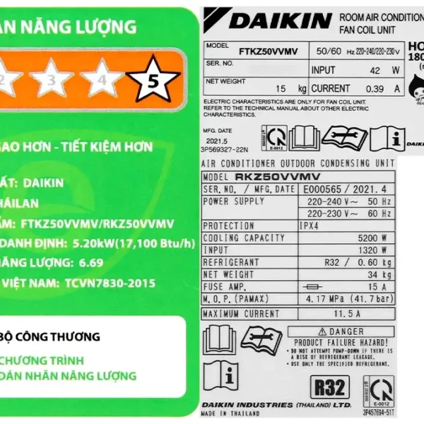 daikin inverter 2 hp ftkz50vvmv 2