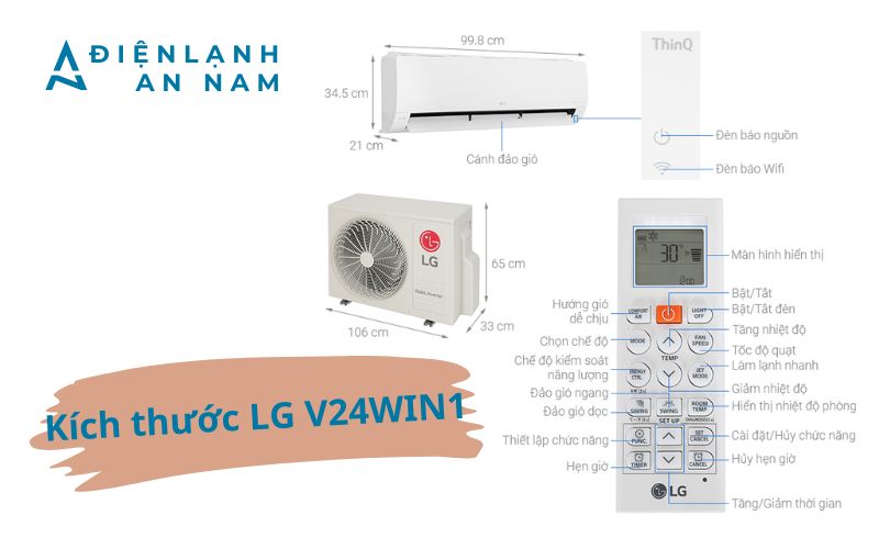 Kích thức nhỏ gọn, tinh tế gam màu trắng V24WIN1