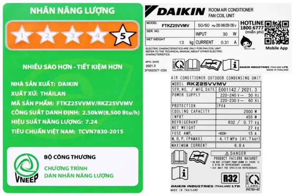 may lanh daikin inverter 1 hp ftkz25vvmv 2