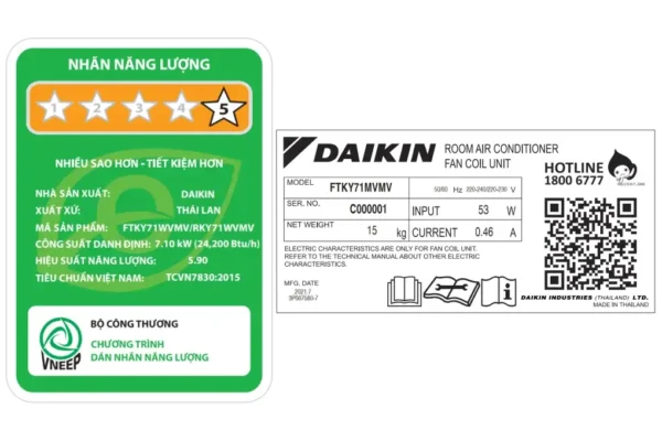 may lanh daikin inverter 3 hp ftky71wvmv 2