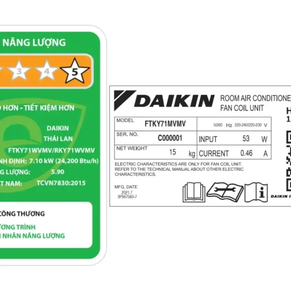 may lanh daikin inverter 3 hp ftky71wvmv 2