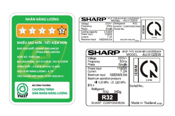 may lanh sharp inverter 15 hp ah x13zew 18