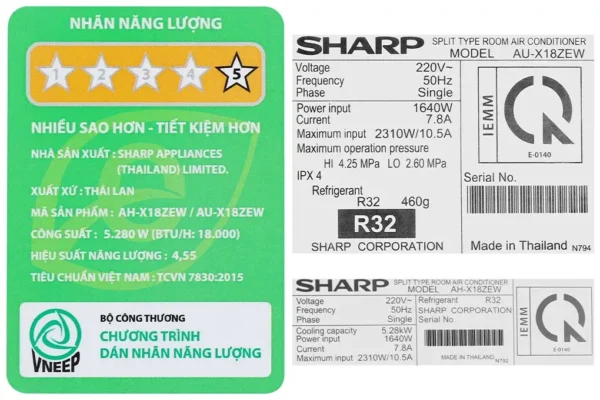 may lanh sharp inverter 2 hp ah x18zew 11