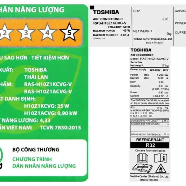 toshiba 1 hp ras h10z1 9