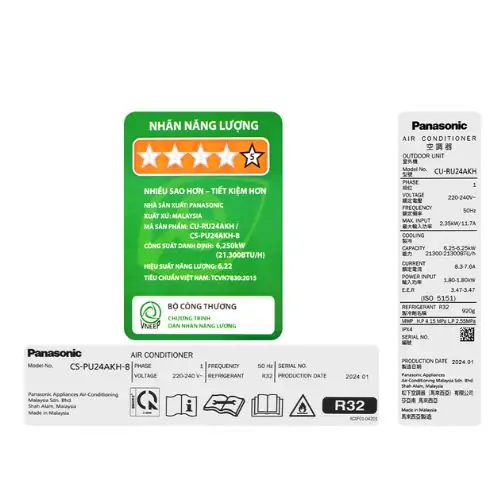 Panasonic Inverter 2.5 HP CU/CS-PU24AKH-8