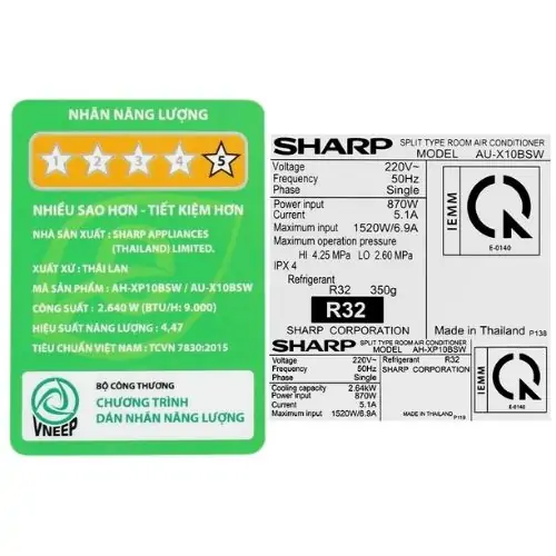 Sharp Inverter 1 HP AH-XP10BSW